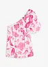 Blus i one-shoulder-modell av viskos med struktur, bonprix