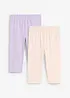 Caprileggings i elastisk bomullsmix för barn (2-pack), bonprix