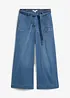 Jeans med vida ben, High Waist och resårlinning, cropped, bonprix