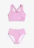 Ribbstickad bikini med BH-topp (2 delar), bonprix