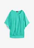 Chiffongblus med linne, bonprix