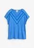 T-shirt i rent linne med spets, bonprix