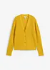 Hålmönstrad cardigan med linneandel, bonprix