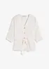 Blus med knytband, bonprix
