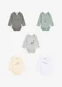 Långärmad babybody (5-pack), ekologisk bomull, bonprix