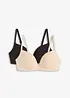 Push up-BH utan bygel med bomull (2-pack), bonprix
