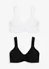 T-shirtbehå i minimizermodell med bygel, med ekologisk bomull (2-pack), bonprix