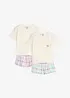 Pyjamas med shorts, av ekologisk bomull (4 delar), bonprix