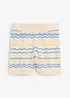 Stickade shorts i luftig bomulls- och linnemix, bonprix