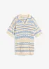 Oversize stickad jumper i luftig mix av bomull och lin, bonprix