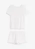 Pyjamas med shorts i pointelle-jersey, bonprix