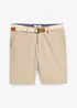Stretchiga bermudas med skärp, Regular Fit, bonprix