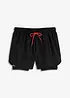 Ultratunna sportshorts med 2-i-1-look, bonprix