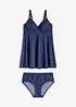 Lång tankini (2 delar) med jeanslook, bonprix