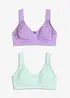 T-shirtbehå utan bygel med bomull (2-pack), bonprix