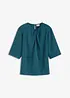 Blustopp i glansig satin, bonprix