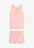 Pyjamas i mjukt, ribbat material, med shorts, bonprix
