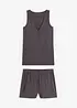 Pyjamas i mjukt, ribbat material, med shorts, bonprix
