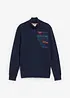 Sweatshirt med krage och dragkedja i ren bomull, bonprix