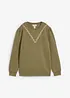 Sweatshirt med broderi i bomullsmix, bonprix