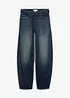 Barrel Jeans Mid Waist med skärp, bonprix