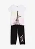 T-shirt + 3/4-leggings för barn (2-delat set), ekologisk bomull, bonprix