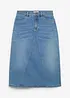 Stretchig jeanskjol, High Waist, bonprix