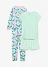 2 pyjamasar lång + kort med mjuk ekologisk bomull (set i 4 delar), bonprix