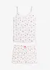 Pyjamas med shorts, ribbat material, bonprix