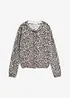 Finstickad cardigan med leopardmönster, bonprix
