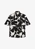 Blus av böljande satin, bonprix