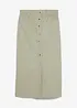 Midikjol av twill, bonprix