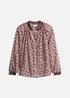 Mönstrad chiffongblus med broderi, bonprix