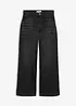 Wide Leg Jeans Mid Waist, med påsydda fickor, bonprix