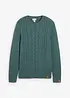 Grovstickad tröja med flätmönster, bonprix