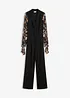 Jerseyjumpsuit med meshärmar, bonprix