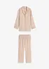Vävd flanellpyjamas med gåvopåse, bonprix