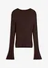Stickad topp i halvtransparent material, bonprix