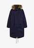 Vadderad lång parkas, bonprix