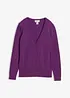 Finstickad cardigan med knappslå, bonprix