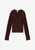 Finstickad cardigan i lurvigt material, bonprix