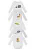 Långärmad babybody (5-pack), ekologisk bomull, bonprix