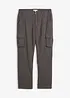 Fodrad cargobyxa i Relaxed Fit med resårlinning, Straight, bonprix