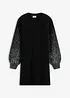 Stickad klänning med glittrig effekt, bonprix