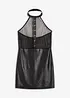 Klänning med halterneck, wetlook, bonprix