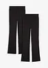 Utsvängda leggings i bomullsmix (2-pack), bonprix