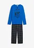Långärmad pyjamas i bomull med knappslå, bonprix