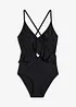 Baddräkt med cut-out och volanger, bonprix