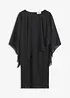 Miniklänning av spets med chiffongcape, bonprix