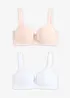 Formpressad BH med bygel och ekologisk bomull (2-pack), bonprix